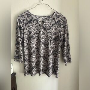 Croft & Barrow Women’s Medium Floral Print Pullover Blouse Top